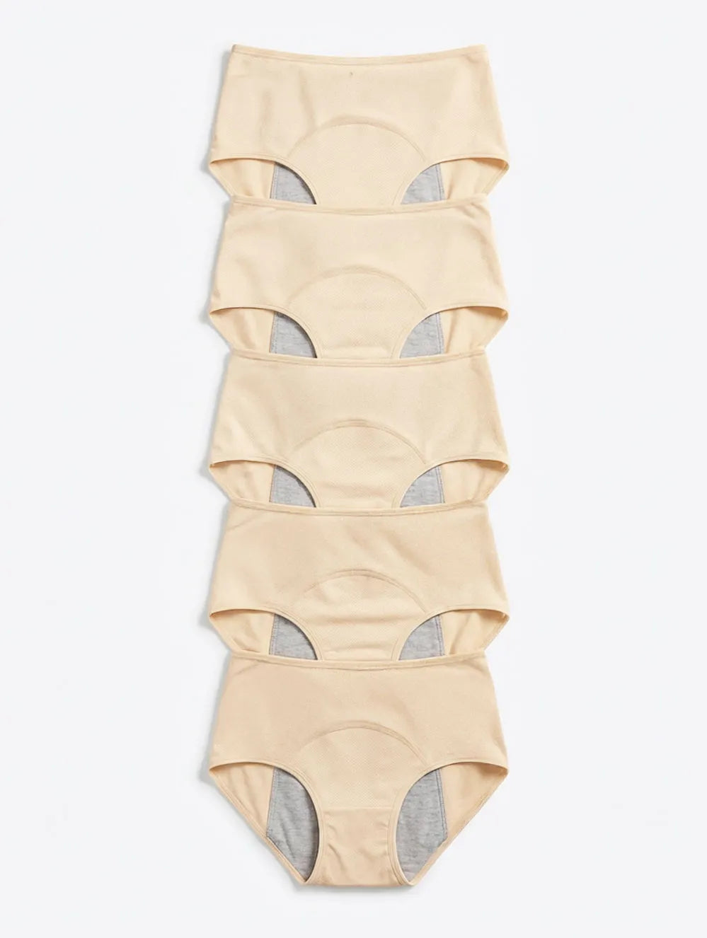 Soft Beige Leakproof Brief Set – 5 Pairs
